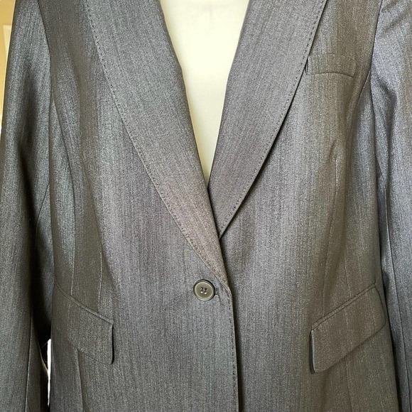 Anne Klein Women's Career Suit Blazer Jacket Charcoal Gray Lined Size 14W EUC - Picture 5 of 11